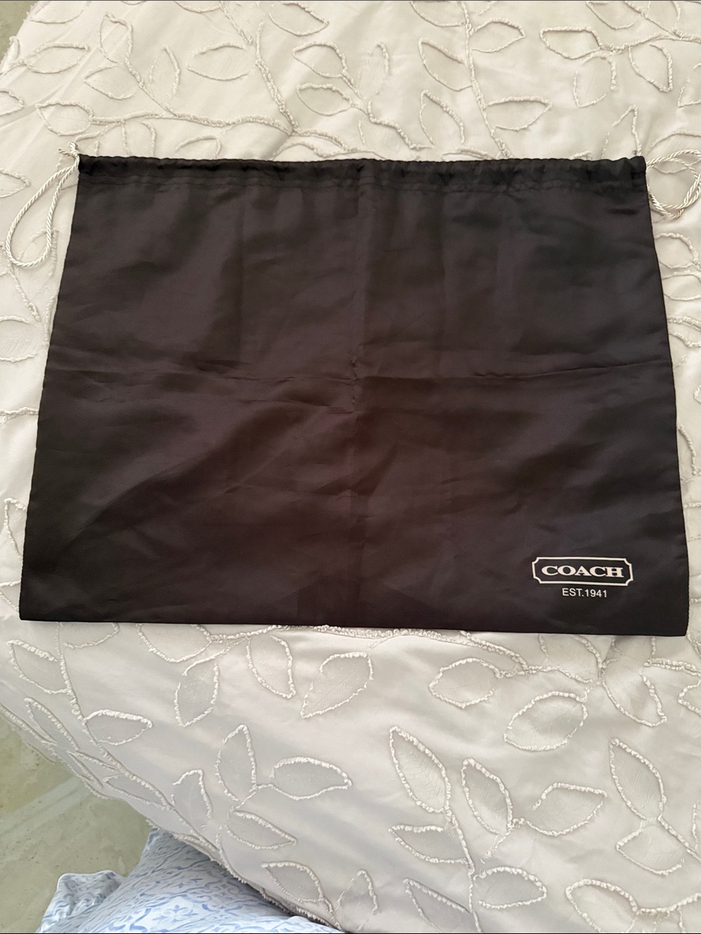 Coach Brown Drawstring Medium Dust Bag with Logo